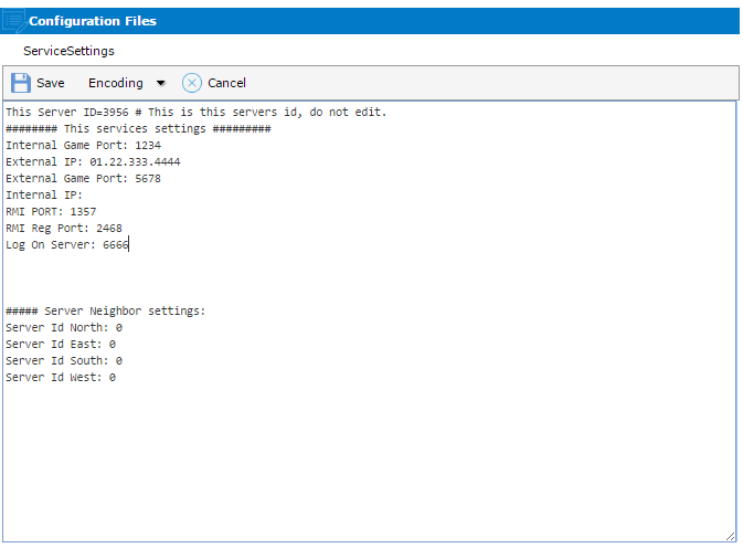 Server Info in Text Editor